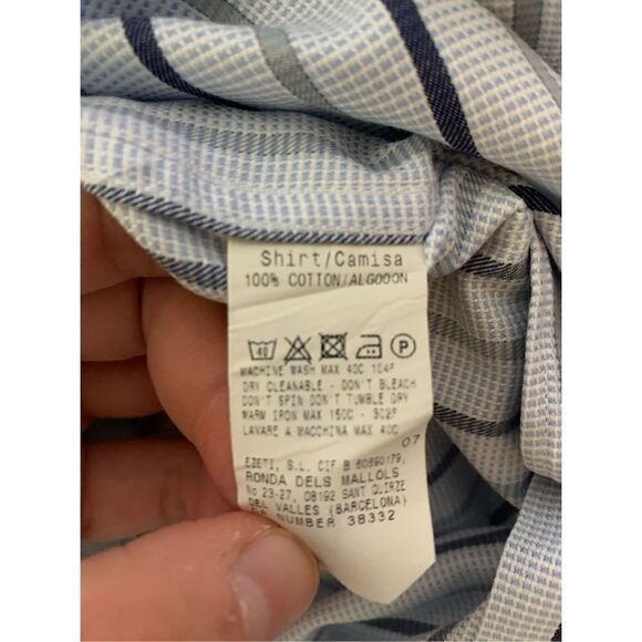 Ermenegildo Zegna button down shirt 100% cotton striped men's size large - Picture 4 of 4